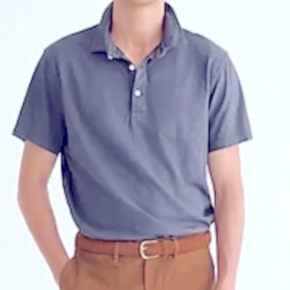 J.Crew Classic Gray polo shirt cotton pocket‎ Large